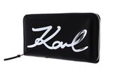KARL LAGERFELD K / Signature Soft Cont Zip Wallet Black