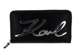 KARL LAGERFELD K / Signature Soft Cont Zip Wallet Black