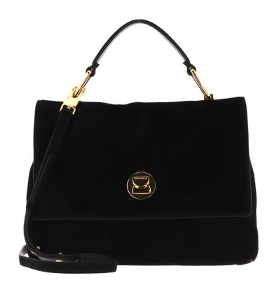 COCCINELLE Liya Suede Handbag Noir / Noir