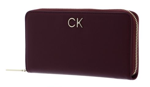 Calvin Klein Re-Lock Slim Zip Around Wallet Logo Bordeaux