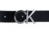 Calvin Klein Logo ADJ Metal Silver SB 35MM W90 CK Black Calvin Klein Logo ADJ Metal Silver SB 35MM W90 CK Black
