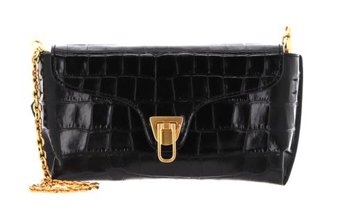 COCCINELLE Coccinelle Beat Croco Handbag Shiny Soft Noir