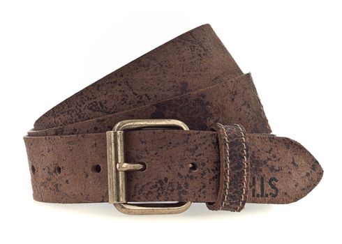 H.I.S 35mm Leather Belt W85 Dark Brown - shortenable