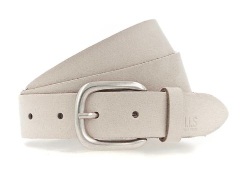 H.I.S 30mm Leather Belt W85 Cream