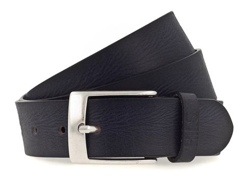 H.I.S 40mm Men's Leather Belt W110 Navy - kürzbar