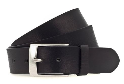 H.I.S 40mm Men's Leather Belt W90 Black - shortenable