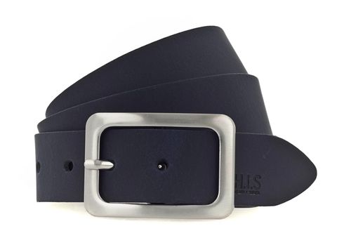 H.I.S 35mm Leather Belt W80 Navy