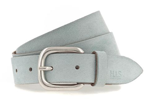 H.I.S 30mm Leather Belt W95 Light Blue