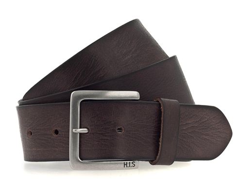 H.I.S 45mm Leather Belt W115 Dark Brown - shortenable