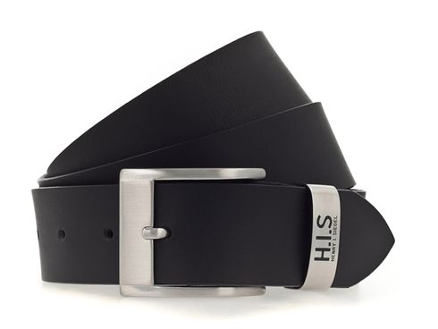 H.I.S 40mm Leather Belt W90 Black - shortenable