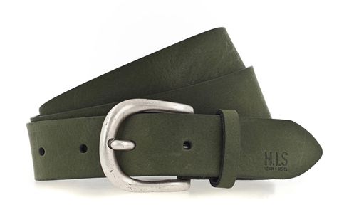 H.I.S 30mm Leather Belt W85 Green