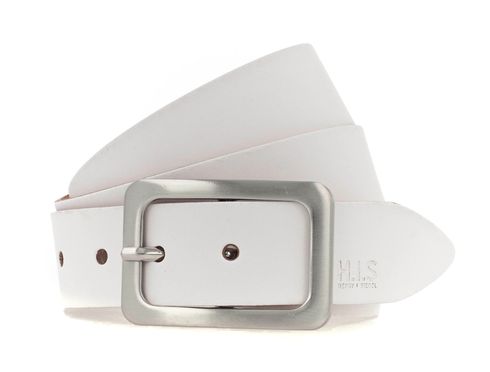 H.I.S 35mm Leather Belt W100 White