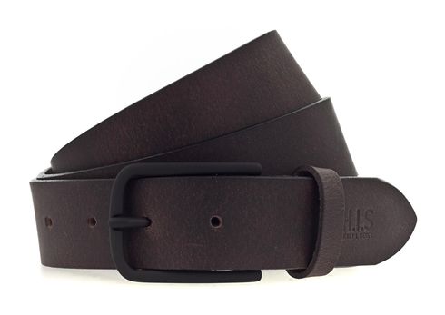 H.I.S 35mm Leather Belt W100 Dark Brown
