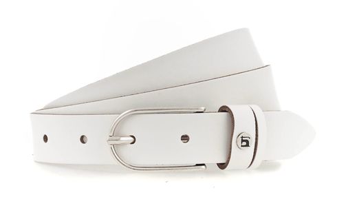 H.I.S 25mm Leather Belt W80 White