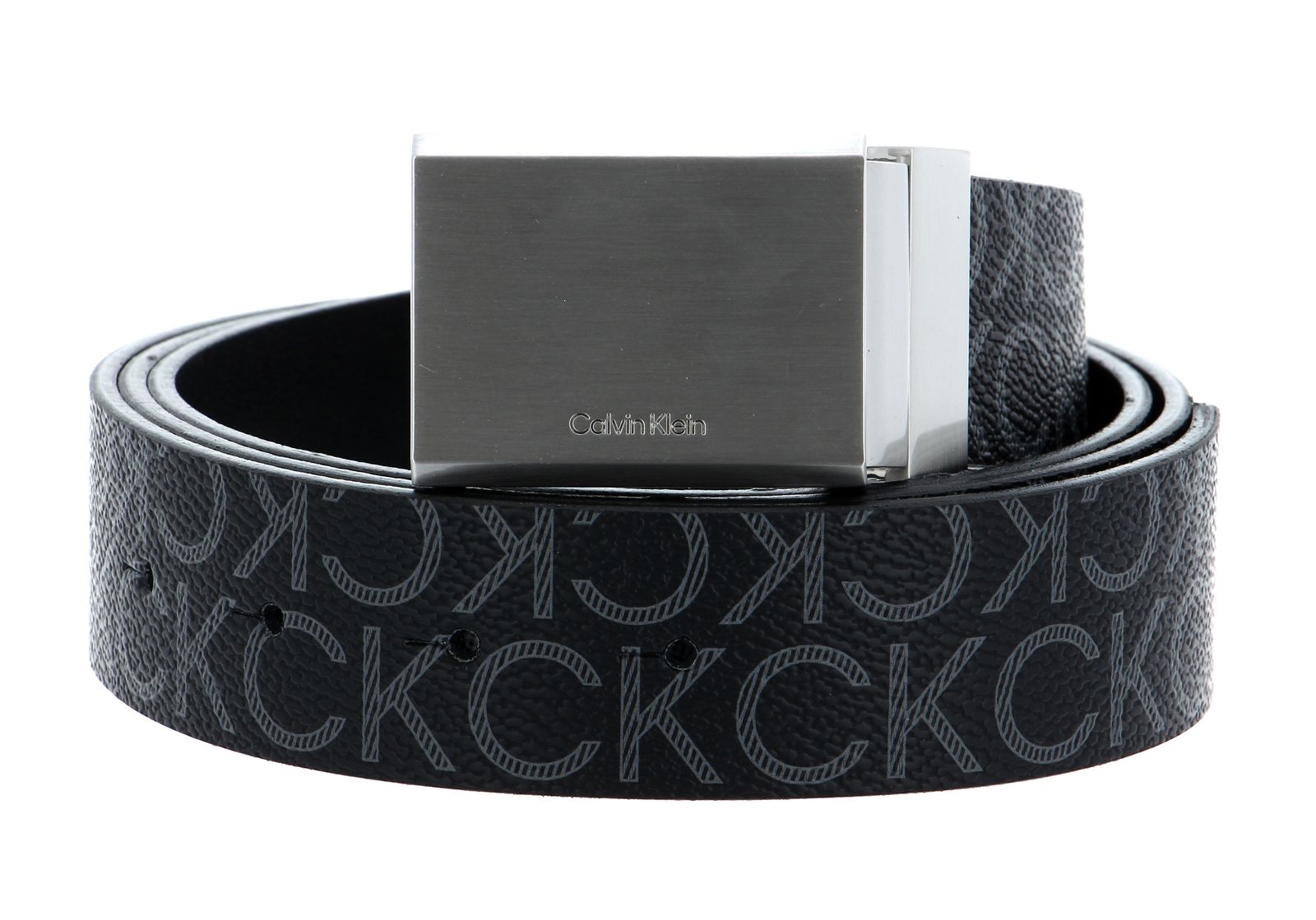 Calvin Klein CK Clean Plaque Belt Set Black / Brown