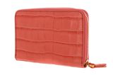 COCCINELLE Lucilla Croco Shiny Soft Zip Around Wallet Geranium COCCINELLE Lucilla Croco Shiny Soft Zip Around Wallet Geranium