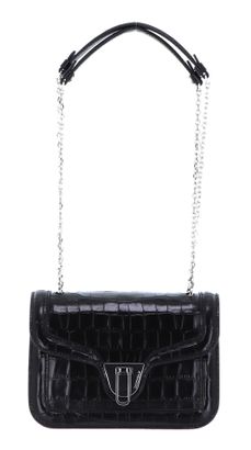 COCCINELLE Marvin Twist Croco Shiny Soft Handbag Noir