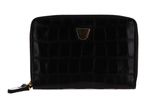 COCCINELLE Lucilla Croco Shiny Soft Zip Around Wallet Noir COCCINELLE Lucilla Croco Shiny Soft Zip Around Wallet Noir