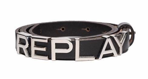 REPLAY Logo Belt W95 Black Brown