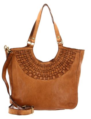 CAMPOMAGGI Woven Leather Bags Shopping Bag L Cammello