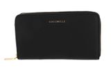 COCCINELLE Metallic Soft Zip Wallet Grainy Leather Noir COCCINELLE Metallic Soft Zip Wallet Grainy Leather Noir