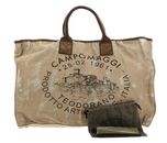 CAMPOMAGGI Crocus Shopping Bag L Platino - T + V. Militare + St.Nera