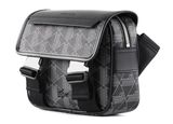 LACOSTE The Blend Messenger Bag Allover Monogram Noir Gris