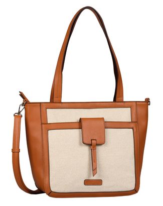 TOM TAILOR Miranda Zip Shopper M Mixed Cognac