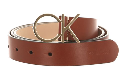 Calvin Klein Re-Lock CK Logo Belt 30MM W135 Cognac