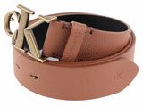 Calvin Klein CKJ Monogram Hardware Belt 35MM W95 Cognac