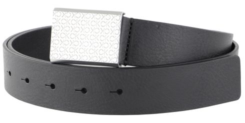 Calvin Klein Casual Clean Plaque Mono Belt 35MM W85 CK Black