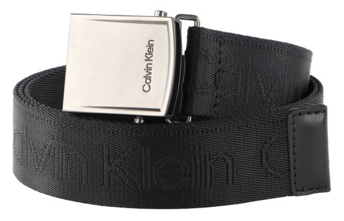 Calvin Klein Casual Utility Plaque Webbing Belt W110 Black