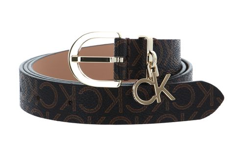 Calvin Klein Re-Lock Charm Buckle Belt 25MM Mono Brown Mono