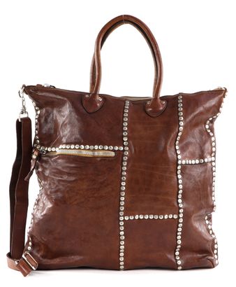 CAMPOMAGGI Horizontal Shopping Bag Cognac