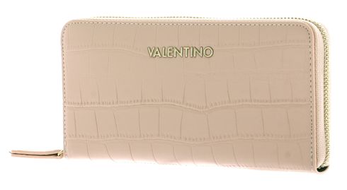 VALENTINO Juniper Zip Around Wallet Ecru / Fuxia