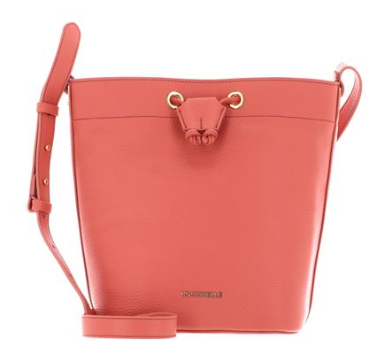 COCCINELLE Lea Shoulder Bag Grained Leather Geranium