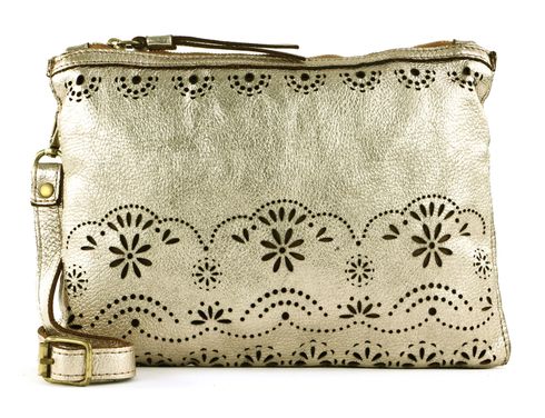 CATERINA LUCCHI Catania Pochette M Champagne + T / Cognac