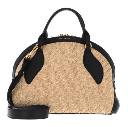 COCCINELLE Colette Rafia Handbag Natural / Noir