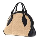 COCCINELLE Colette Rafia Handbag Natural / Noir COCCINELLE Colette Rafia Handbag Natural / Noir