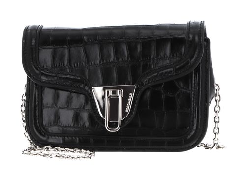 COCCINELLE Marvin Twist Croco Shiny Soft Handbag Noir