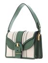THE BRIDGE Anastasia Crossbody Bag Salvia / Tessuto Multiriga - Oro THE BRIDGE Anastasia Crossbody Bag Salvia / Tessuto Multiriga - Oro