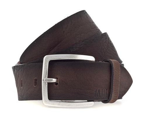 MUSTANG 40mm Leather Belt W90 Dark Brown - shortenable