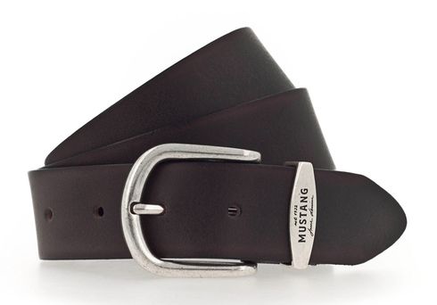 MUSTANG Classic Women Leather Belt W100 Dark Brown