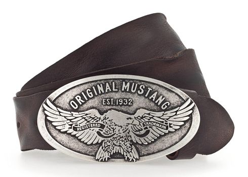 MUSTANG Classic Leather Belt W115 Dark Brown