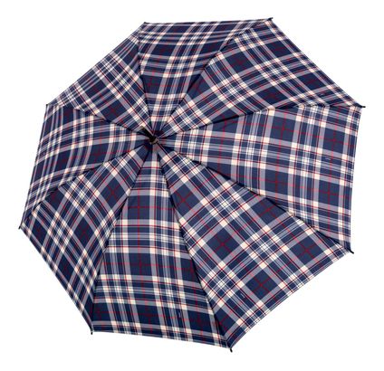 doppler Fiber Golf Flex Automatic Check Umbrella Blue / Ecru