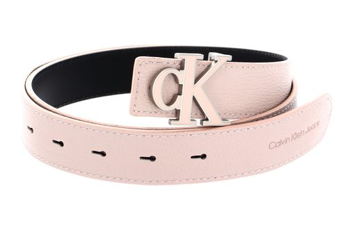 Calvin Klein CKJ Monogram Mono Hardware Outline Belt 25MM W75 Pale Conch Shell