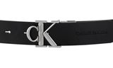 Calvin Klein CKJ Monogram Mono Hardware Rev Belt 30MM W90 Black / Pale Conch Shell Calvin Klein CKJ Monogram Mono Hardware Rev Belt 30MM W90 Black / Pale Conch Shell