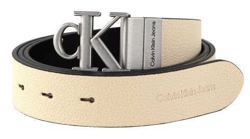 Calvin Klein CKJ Monogram Mono Hardware Rev Belt 30MM W85 Black / Eggshell