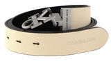 Calvin Klein CKJ Monogram Mono Hardware Rev Belt 30MM W90 Black / Eggshell Calvin Klein CKJ Monogram Mono Hardware Rev Belt 30MM W90 Black / Eggshell