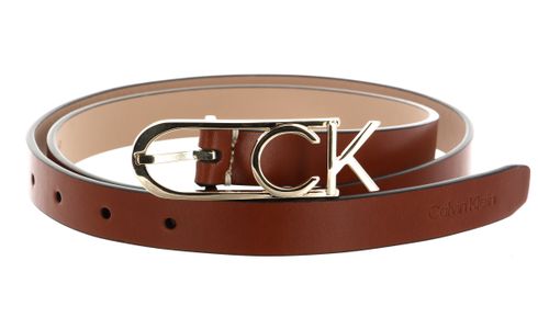 Calvin Klein Re-Lock Capital CK Logo Belt 2CM W75 Cognac